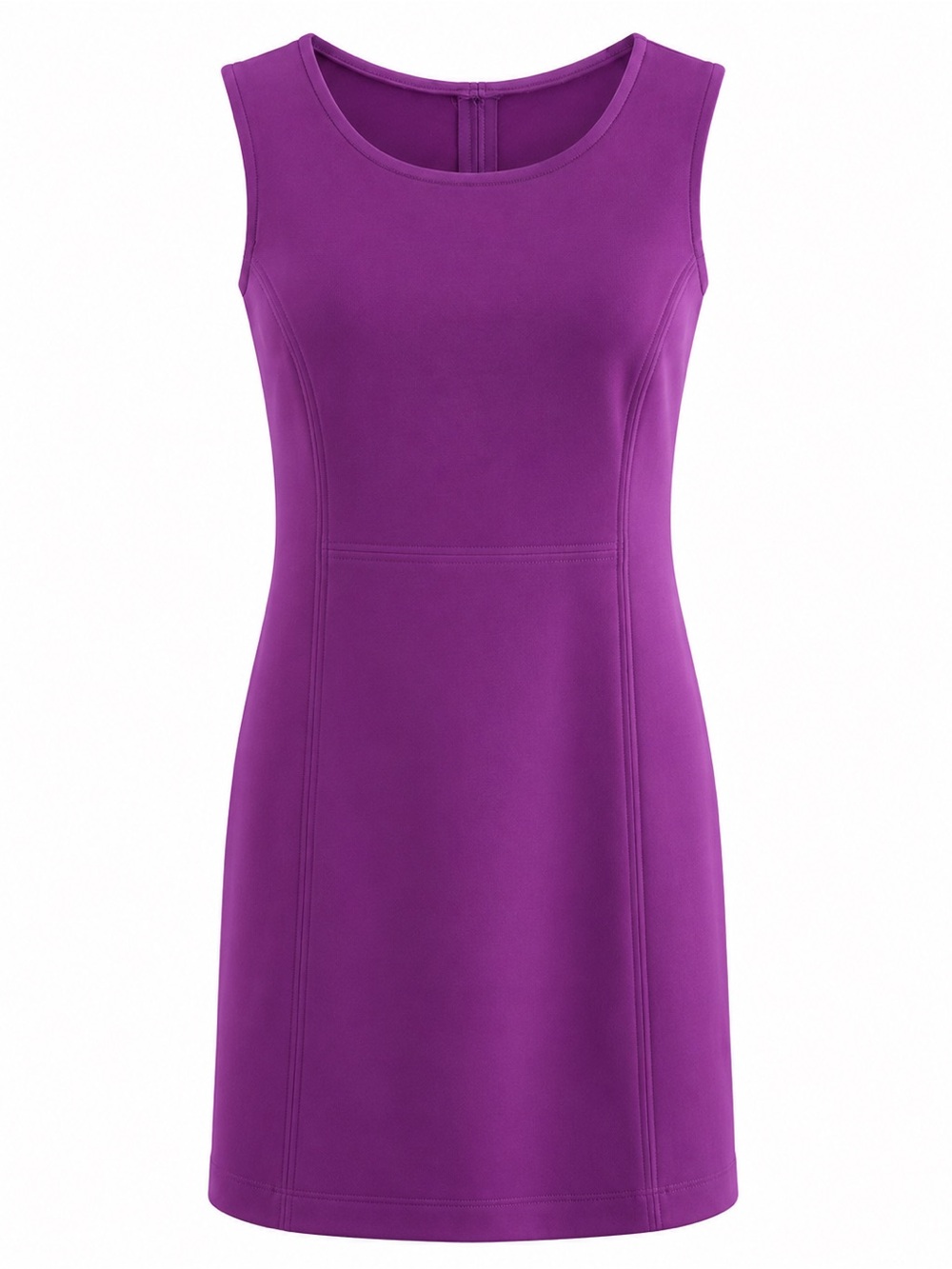 Vintage Magenta Purple Neoprene Scuba Mod Knee Length Shift Dress size M